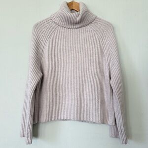 H&M Lavender Soft Ribbed Turtleneck Sweater, Size M